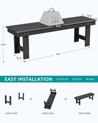 SERWALL 2-Person Outdoor Bench Backless, HDPE Outdoor Benches Weatherproof, 700 Lbs Weight Capacity, Poly Lumber Patio Furniture for Garden, Porch and Park, Black, 2 Pack
