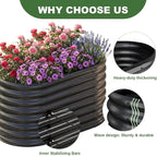 AHEONLAR 3 Pack 4×2×1.5ft Galvanized Raised Garden Beds Outdoor, Sturdy Planter Boxes for Vegetables, Fruits, Flowers and Plants, Easy Assembly, Black