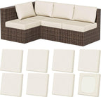 Cushion Covers, 8 Pack Beige Stretch Fit Washable for Patio Sofas