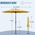 Garvee 9FT Patio Umbrella - Outdoor Table Umbrella with Smooth Crank Lift, Push Button Tilt and 8 Sturdy Ribs - Market Umbrella UV Protection Waterproof for Pool, Deck, Yard, Garden -Yellow