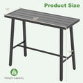 Bar Table, 46-Inch Metal Rectangular Pub Table in Black, Seats 4-6