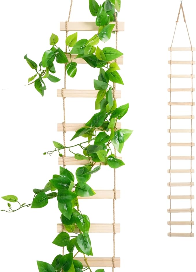 Wooden Ladder Plant Trellis for Climbing Plants – 6ft Extra Tall Indoor & Outdoor Wooden Trellis Garden Plant Support, Easy to Install for Vines, Ivy, Pothos, Monstera, Potted Plants