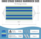 INNO STAGE Brazilian Hammock with Tree Straps - Cotton Hammocks Portable Hammock with Carry Bag for Backyard, Porch, Outdoor and Indoor Use