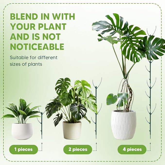 Garden Stakes: 10 Stackable Green Plastic Plant Support Poles