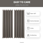 DIVA EN CAMINO DEC Outdoor Patio Curtain Waterproof Darkening Thermal Insulated Indoor Curtains for Bedroom, Porch, Living Room, Pergola, Cabana, W84 x L108, Taupe, Set of 2 Panels