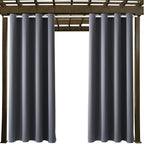 Outdoor Indoor Curtains W52 x L132 for Patio - Weather-resistant Window Panels Privacy Protect Grommet Top Thermal Insulated Home Curtain for Porch Pergola Lawn Garden Hot Tub Area (Gray, 2 Panels)