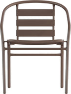 Flash Furniture Lila Bronze Metal Restaurant Stack Chair with Metal Slats
