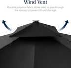 Best Choice Products 9x12ft LED Cantilever Patio Umbrella w/Base Included & 360° Rotation, Large Solar Offset Hanging Outdoor Sun Shade for Deck, Backyard Table w/Stand & Lights – Black