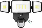 Onforu 75W LED Flood Light Motion Sensor Outdoor, 7000lm Dusk to Dawn Flood Light, Security Light with Three Head, IP65 Waterproof Exterior Floodlight, 6500k Wall Light for Entryway Stairs Yard Garage