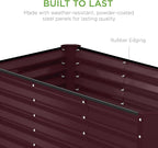 Best Choice Products 4x2x2ft Outdoor Metal Raised Garden Bed, Deep Root Box Planter for Vegetables, Flowers, Herbs, 119 Gallon Capacity, 100% Non Toxic Materials - Burgundy