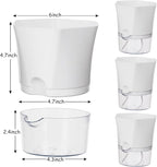 KIMCHOMERSE Self Watering Plant Pots, 6 Inch Orchid Pots, 3 Pack Flowers Pot Indoor Planter Pots with Tray for Spider Plant, Orchid, African Violet -White