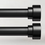 2 Pack Curtain Rods for Windows 72 to 144, 1 Inch Adjustable Black Heavy Duty Long Window Curtain Rod, Modern Style Indoor Outdoor Drapery Rods with End Caps, Size 32" - 150"