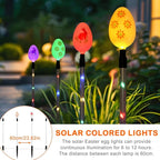 8 PCS Solar Easter Eggs Stake Lights, IP65 Waterproof Multicolor Outdoor Easter Pathway Lights Auto On/Off Solar Stake Light for Lawn Landscape Yard Patio Decorations