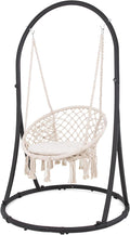 Hammock Chair Stand Set, 330 lb Capacity, Beige Polycotton Seat
