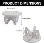 Small Plant Stand Kitchen Display Stand 10 inch Plant Holder Plant Stool Round Stand Risers Farmhouse Rustic Balcony Decor Pedestal Board Washed White