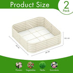 2-Pack 4x1.5ft Galvanized Raised Garden Bed, Outdoor Planter Bed, Metal Planter Box for Gardening and Planting,Milk White