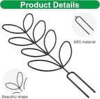 2 Pcs Plant Trellis Indoor, Plant Support for Climbing, 12 Inch Small Plant Stakes for Indoor Plants, Trellis for Climbing Plants Garden Potted (Leaf Shape Black)