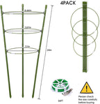 4 Pack Plant Support Tomato Cages for Garden, 24 Inches Tomato Cages and Supports with Adjustable Rings for Garden Pots, Plant Stakes Tomato Trellis Rings for Climbing Plants