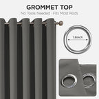 Blackout Patio Sliding Door Curtains – Light Grey, 100Wx108L, 1 Panel