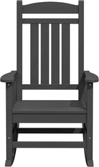 KINGYES Oversized Outdoor Rocking Chair Set of 4, High Density Polyethylene Patio Rocking Chairs with 330lbs Support for Adults, Gray