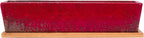 Succulent Pots - Large Succulent Planter Pots with Drainage, 12 Inch Long Rectangle Bonsai Pot with Bamboo Tray Shallow Ceramic Cactus Flower Planter Window Box for Home Garden Decor (Red)