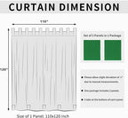 Easy-Going Outdoor Patio Curtains Detachable Tab Top Windproof Weatherproof Curtain for Cabana, Porch, Pergola and Gazebo, Tab Bottom Drape, 2 Panels, 110W x 120L inch, Green