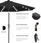 ABCCANOPY 10FT Durable Solar Led Patio Umbrellas with 32LED Lights (Jet Black)