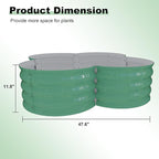 GarveeLife 2-Pack Galvanized Raised Garden Bed – Rust-Resistant Petal-Shaped Outdoor Planter Box with Open Base for Herbs, Veggies & Flowers, Ground-Connected Design for Deep Root Growth,Green