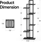 ROSSNY 55 Inch Tall Plant Stand Indoor, 7 Tier 8 Potted Bamboo Plant Stands for Indoor Plants, Corner Plant Stand, Tiered Plant Stands, Plant Shelf For Indoor, Planter Holder for Multiple Plants Indoor, Black