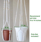 Macrame Plant Hanger Extra Long (52") Indoor Plant Holder with Beads, no Tassel- Long Plant Hanger for Tall Ceiling- Hanging Plant Holder for 6”-14”Pots -(1 Pack)