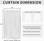 Easy-Going Outdoor Patio Curtains Detachable Tab Top Windproof Weatherproof Curtain for Cabana, Porch, Pergola and Gazebo, Tab Bottom Drape, 2 Panels, 54W x 96L inch, White