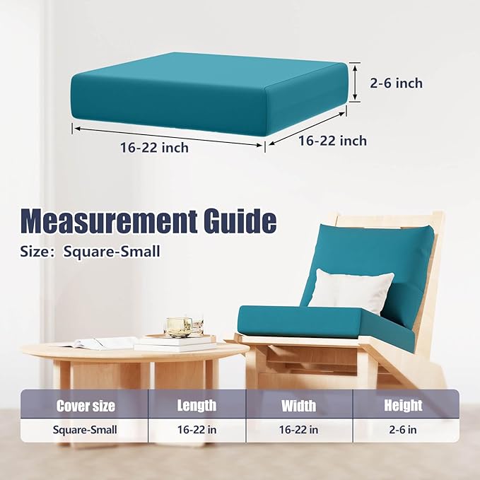 Cushion Covers Petrol-Blue Stretch-Fit 8 Pack, 19 Inch Square