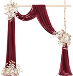 Outdoor Curtains: Burgundy Sheer Arch Draping Fabric, 2 Panels, 29 in x 20 ft
