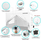 Canopy Tent 10x10 Ft Pop-Up Gazebo with Sidewalls, White