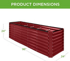 Best Choice Products 8x2x2ft Raised Outdoor Metal Garden Bed, Deep Root Box Planter for Vegetables, Flowers, Herbs, 240 Gallon Capacity, 100% Non Toxic Materials - Royal Red