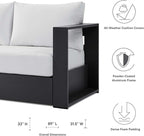 Modway Tahoe Aluminum Outdoor Patio Sofa in Gray White