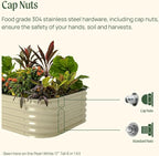Vego garden 17" Tall 42" Round Raised Garden Bed Metal Raised Bed Planter Box for Vegetables Flowers Patio, Pearl White