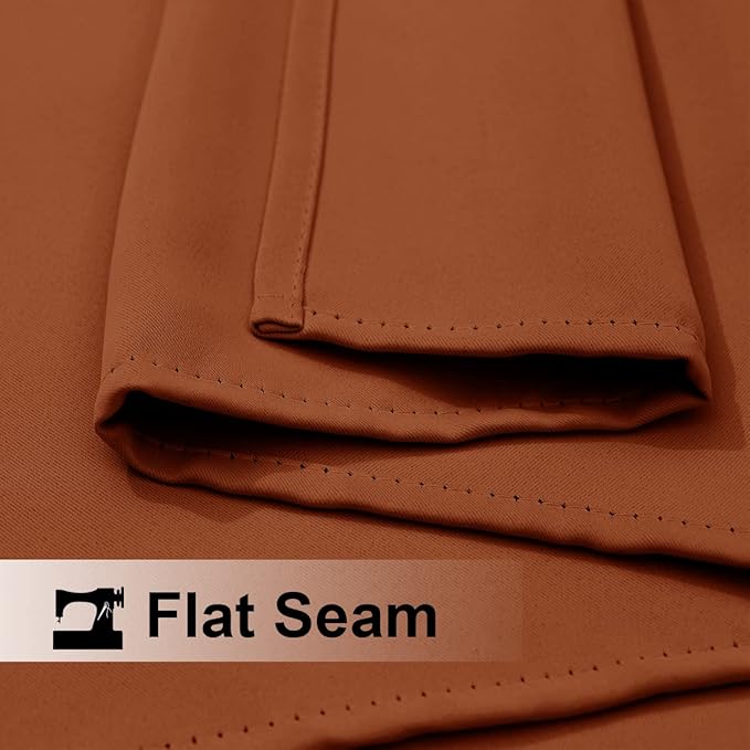 NICETOWN Outdoor Curtains Waterproof & Windproof, Thermal Insulated Top and Bottom Rustproof Grommet Heavy Weight Sunlight Block Patio Drapes, Burnt Orange, 52 x 95 inches