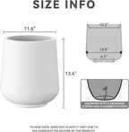 Kante 11.6" Dia Round Concrete Planter, Outdoor Indoor Large Plant Pots Containers with Drainage Hole and Rubber Plug for Home Garden Patio, Pure White