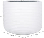 SAFAVIEH Outdoor Collection Nardo White Cement Ficonstone Planter Pot