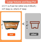 DUNCHATY Stackable Polypropylene Planters, 5-Tier, Pine Green, Indoor/Outdoor, 29" Height x 13.6" Diameter