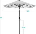 Best Choice Products 10ft Solar Polyester LED Lighted Patio Umbrella w/Tilt Adjustment and UV-Resistant Fabric