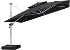 PURPLE LEAF 12 Feet Double Top Deluxe Square Patio Umbrella Offset Hanging Umbrella Cantilever Outdoor Market Umbrella Garden, Black