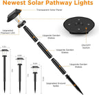 ALEPOD Solar Pathway Lights Outdoor - 12 Pack Solar Powered Garden Lights Waterproof IP65, Decor Landscape Lighting with Three Lighting Modes for Yard, Lawn, Walkway, Driveway, Warm White