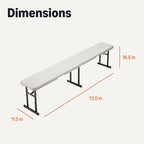 Amazon Basics 6ft Foldable Bench for Indoor & Outdoor Use with Carrying Handle, White