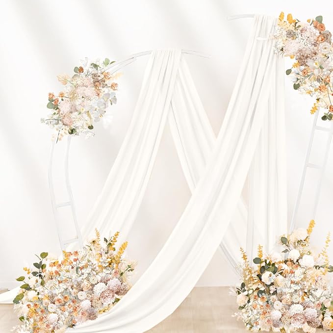 Outdoor Curtains, Ivory Sheer Gauze Panels, Set of 4 at 29 x 20 Ft