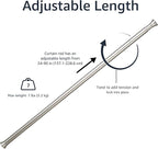 Amazon Basics No Drill Adjustable Indoor Outdoor Tension Curtain Rod, 54-90" Length, Nickel