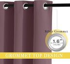 NICETOWN Wide Curtain 84 inch Length for Living Room, Grommet Thermal Insulated Blackout Room Divider Curtain Sound Proof Light Blocking for Patio/French Door (Dry Rose, 1 Panel, W80 x L84)