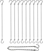 Adjustable Hanging Chain with Hooks, 20.8", Black 15pcs Heavy Duty for Hanging Grow Lights, Christmas Wreath, Neon Sign, Indoor Plants, Bird Feeders