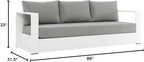 Modway Tahoe Aluminum Outdoor Patio Sofa in White Gray